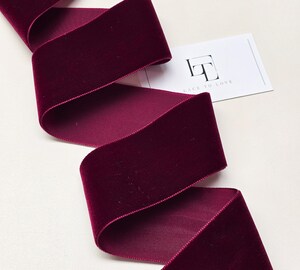 Ruban De Velours Bordeaux - 38 Mm De Large X 1 M De Long, Uni Face, Pour Emballage Cadeau, Mariage, Décoration, Artisanat