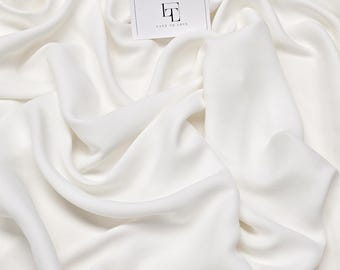 Ivory bubble crepe fabric by the yard, white matt wedding fabric, skirt fabric, bridal fabric KWD1801