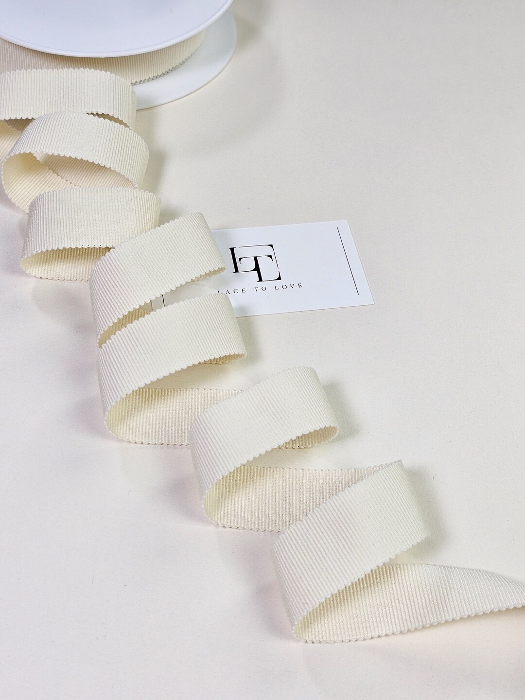 Ivory White Ribbon Light Ivory Cotton Grosgrain Ribbon for Haberdashery, White Decoration ...