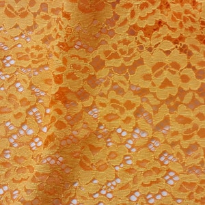 Tela de encaje naranja cortada a medida, encaje de Francia, encaje de Alencon, encaje nupcial, encaje de boda bordado encaje vestido de noche encaje lencería encaje L51091
