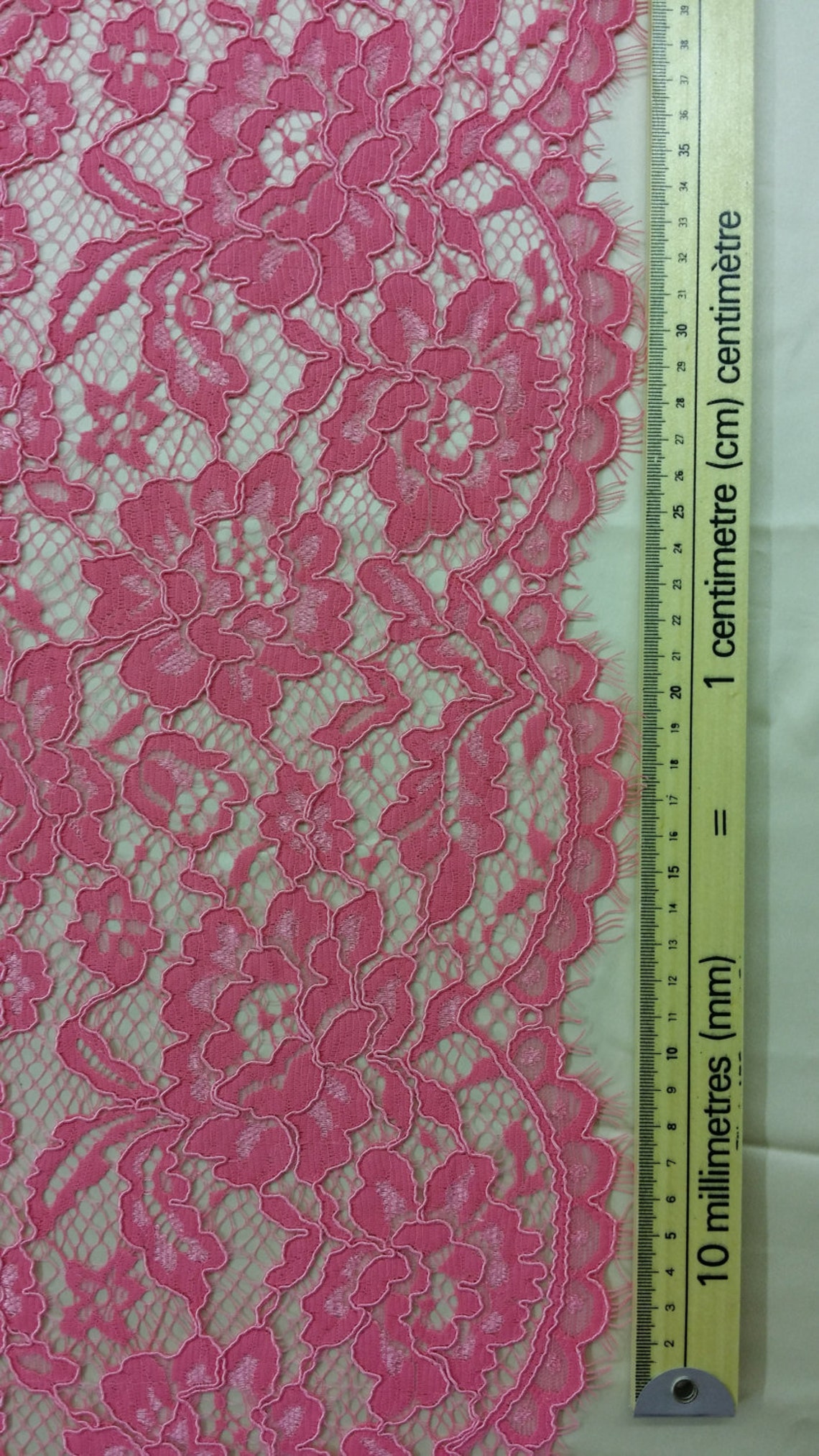 Pink Lace fabric by the yard French Lace Embroidered lace Etsy