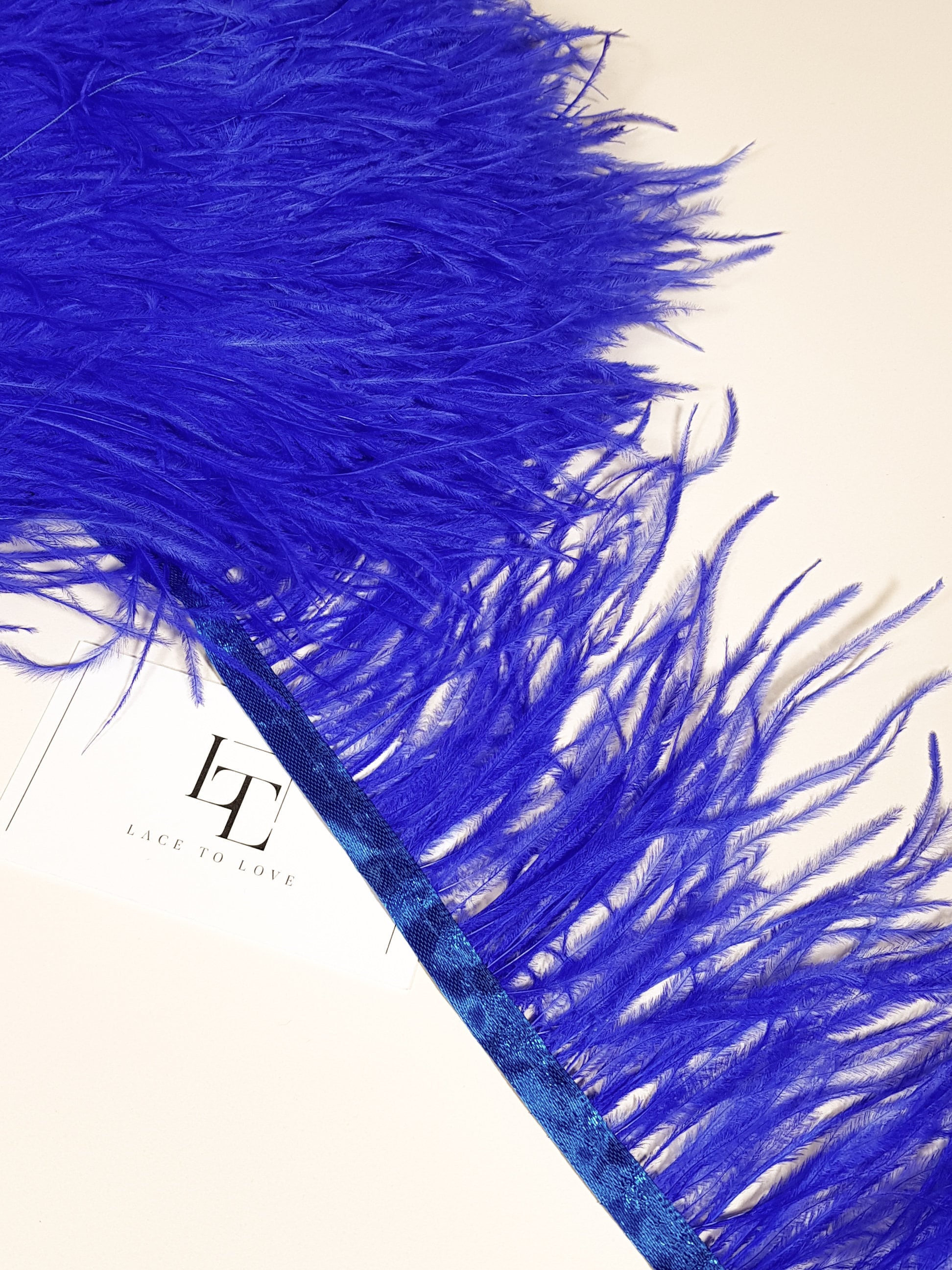 Blue Feathers, 20 Pieces 12-18 Royal Blue Mini Ostrich Spads Chick