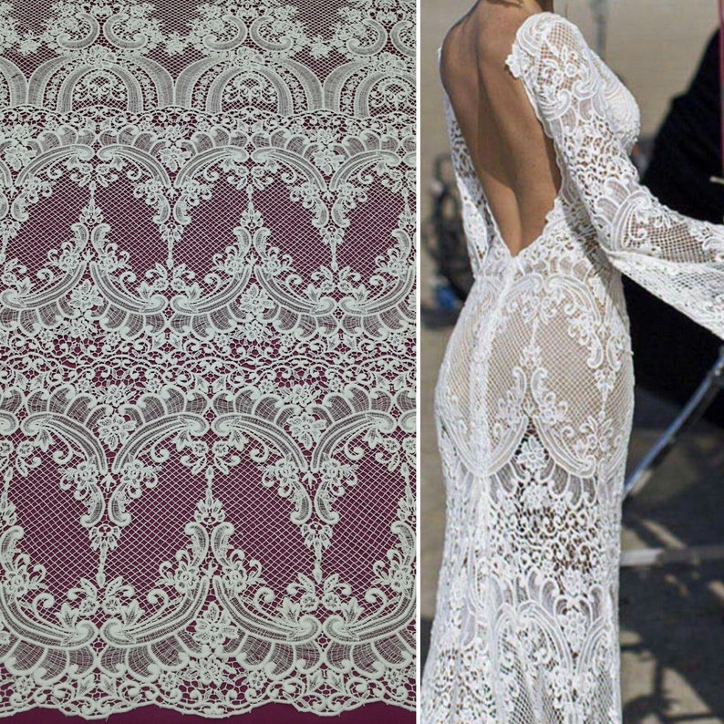 white wedding lace fabric
