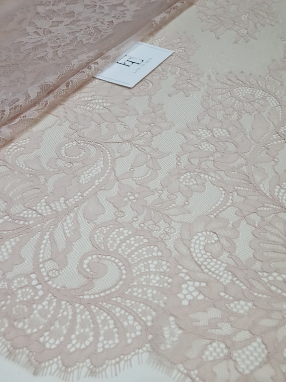 Light Pink Lace Fabric French Lace Chantilly Lace Wedding Lace