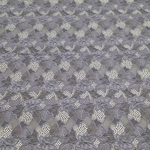 Gray with lilac elastic stretch lace fabric, J30024 image 3