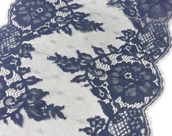 Blaue Spitzenborte, Französische Spitze, Chantilly-Spitze, Brautspitze, Hochzeitsspitze, Muschelspitze, Eye-Lash-Spitze Florale Spitze Dessous-Spitze yard L91024_6