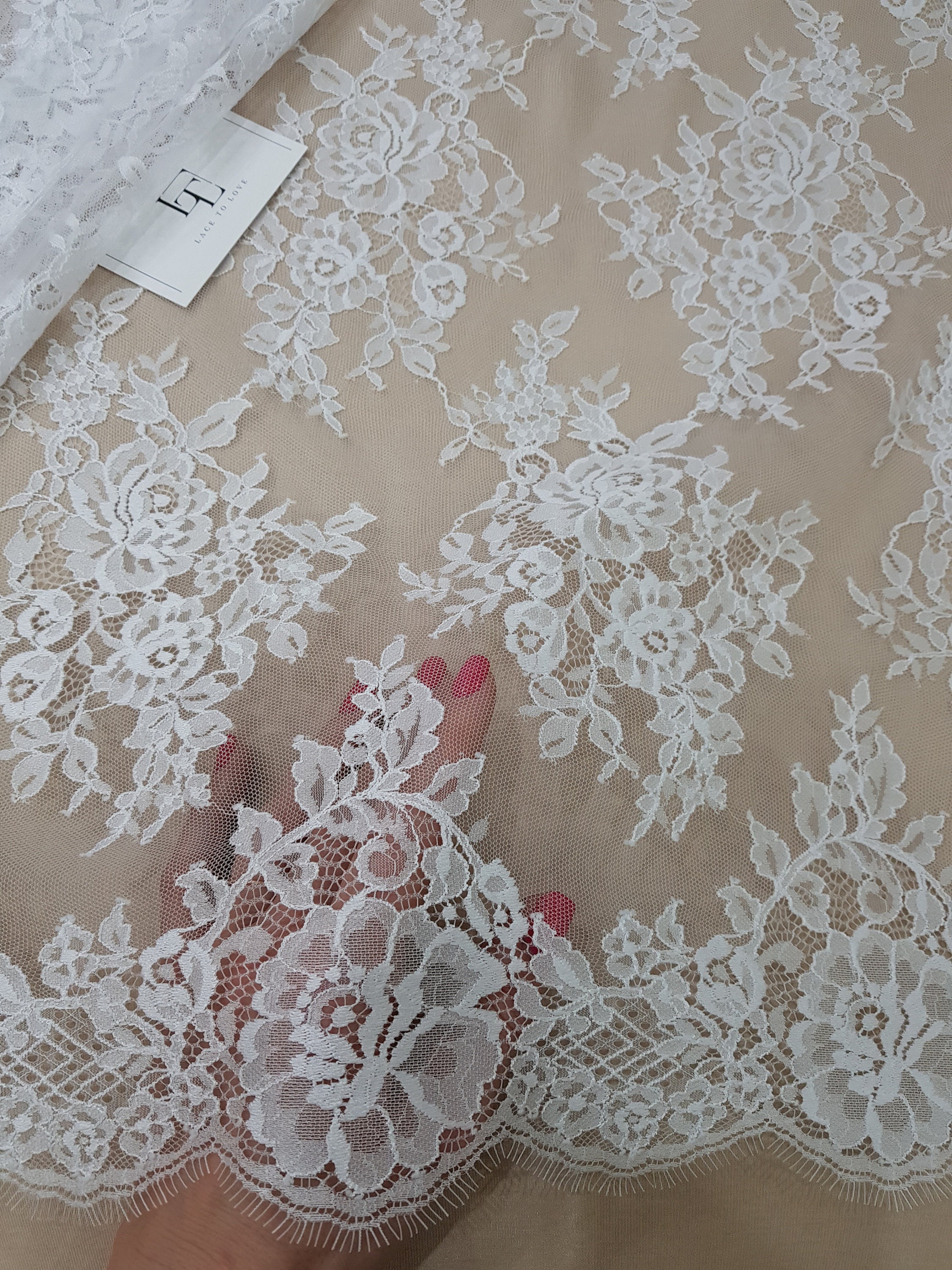 Pure White Lace Fabric, French Lace, Chantilly Lace, Wedding Lace, Bridal  Lace, Evening Dress Lace, Lingerie Lace Fabric by the Yard L91026 -   Israel