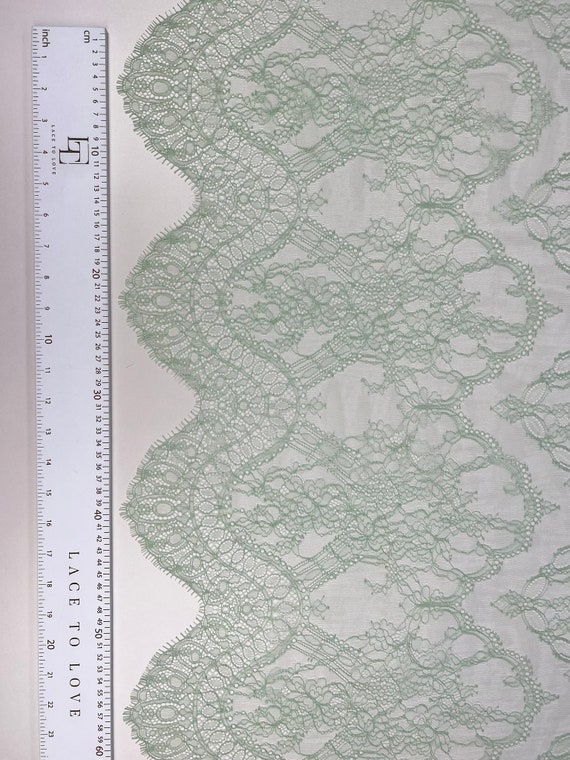Mint Green Lace Fabric French Lace Chantilly Lace Wedding Lace