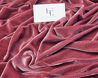 Mauve taupekleurige stretch fluwelen stof per meter. Glad elastisch fluweel, op maat gesneden, HMT3004