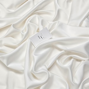 Light ivory duchess satin fabric sold per meters, white wedding fabric, skirt fabric, bridal fabric LSW7001