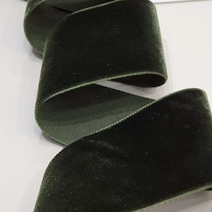 Ruban de velours vert foncé par mètre, ST1007