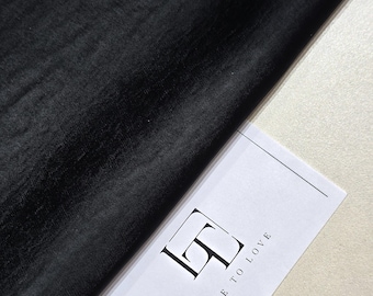 Black sand washed stretch satin fabric by the meter, elastic skirt fabric, lingerie fabric, TLS1001