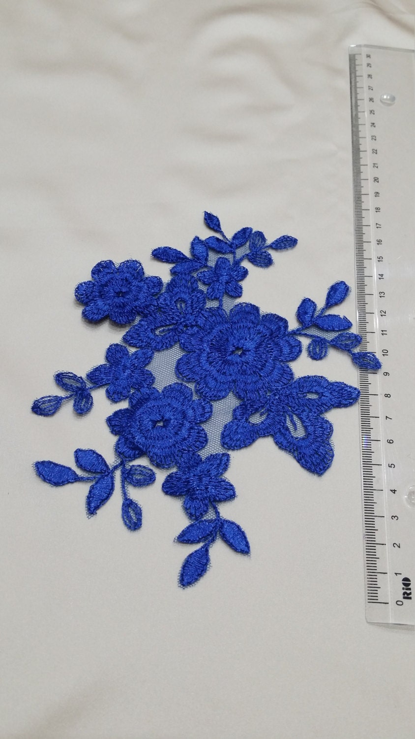 Royal Blue Applique French Chantilly Lace Applique 3D Bridal Etsy