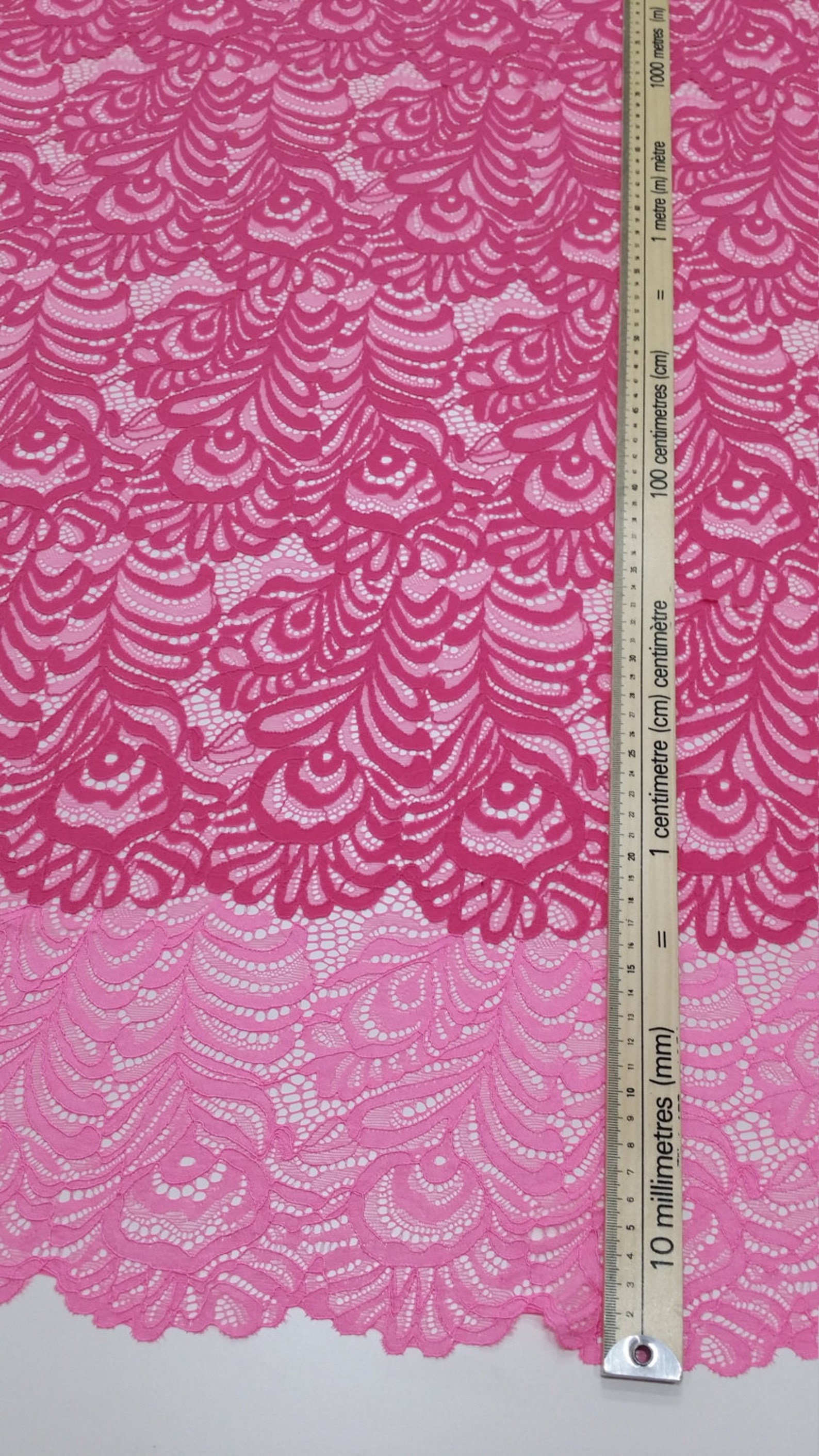 Pink Lace fabric by the yard French Lace Embroidered lace Etsy