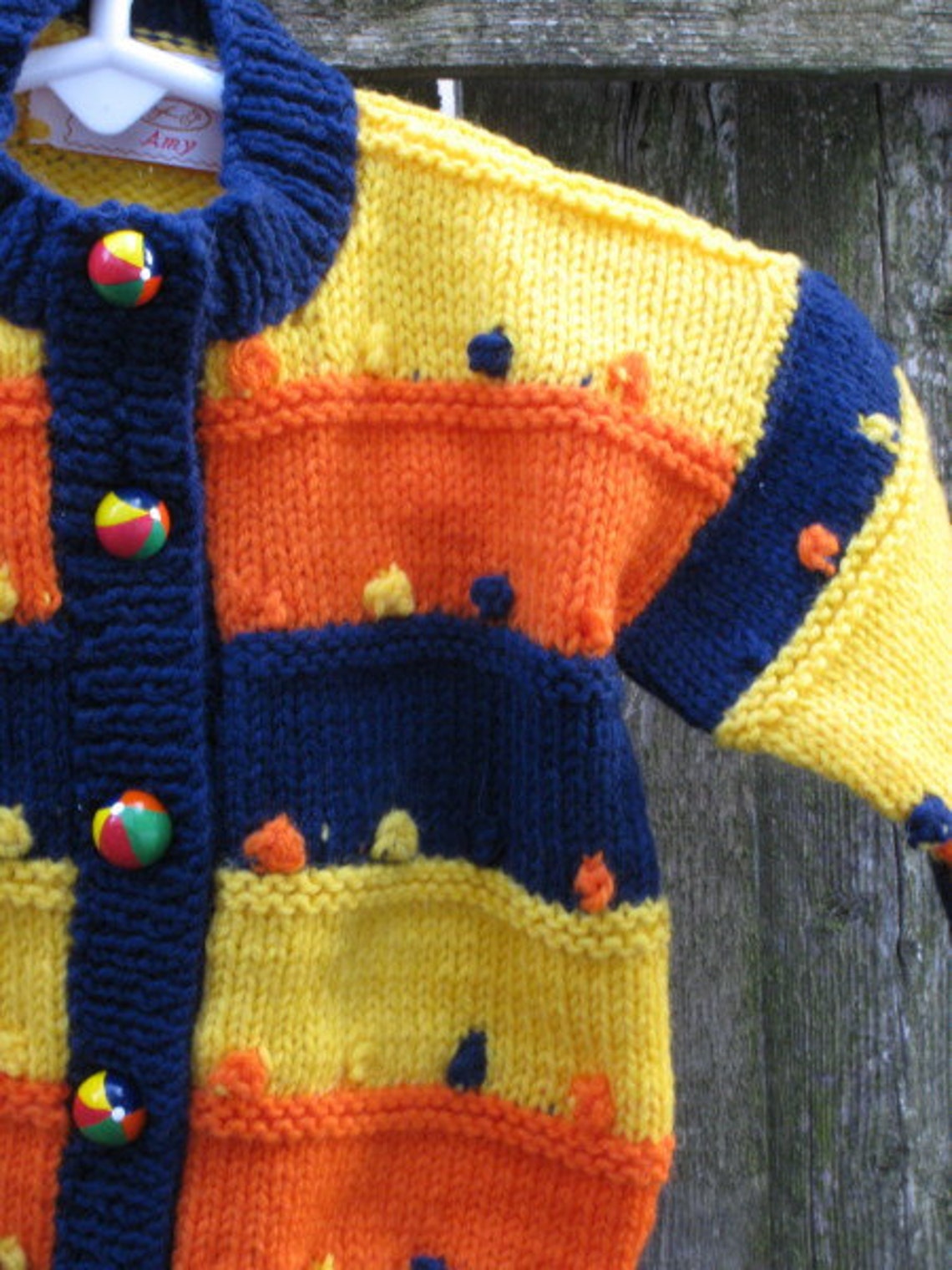 Hand knit Beach Ball Sweater for a Special Baby Etsy