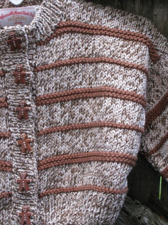 Hand knit Gingerbread Man Sweater for a Special Toddler | Etsy