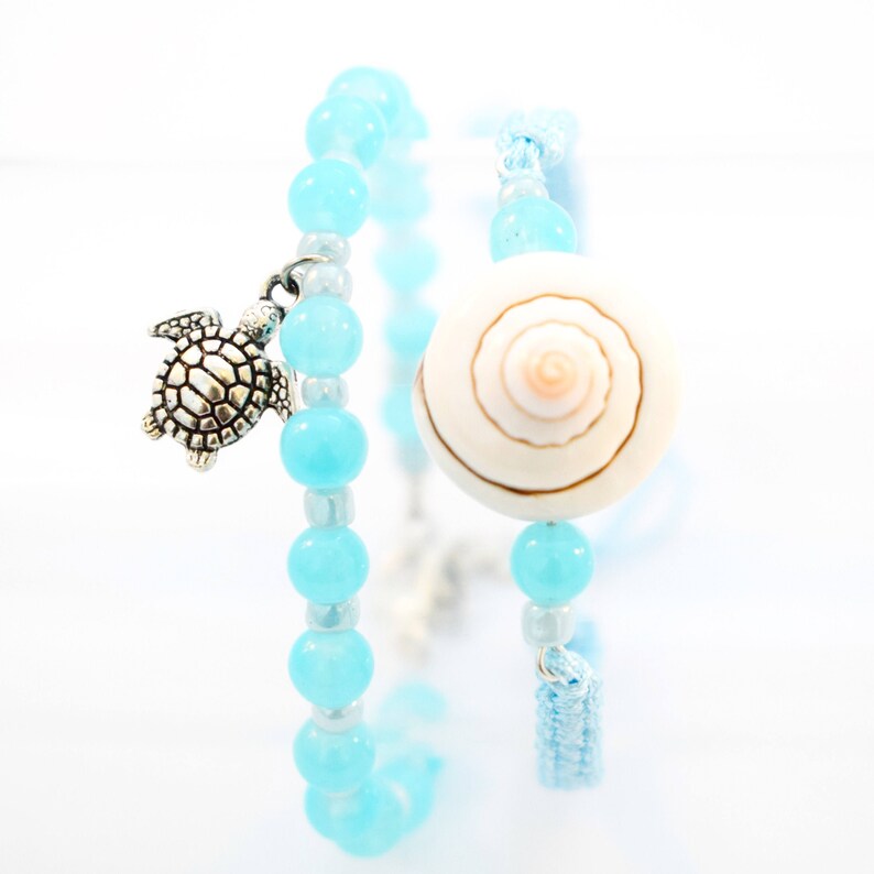 Armband met schildpad bedel en blauwe kralen armbandje Etsy Nederland
