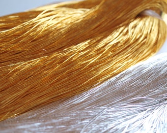 Thicker Gold/silver Metallic Threads Size 8 to 12 One Skein Thicker Gold/silver Metallic Threads Size 8 to 12 One Skein
