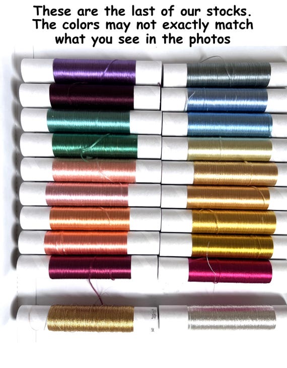 Non-twisted Flat Silk Thread 18 Colors Plus Gold & Silver - Kyoto