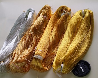 Gold/Silver Metallic Thickest Threads size 14 and 18 one skein 540 yard (500 meter)