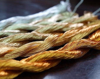Gold/Silver Metallic Thread 5 Skeins Set -Kyoto Traditional Embroidery Threads -