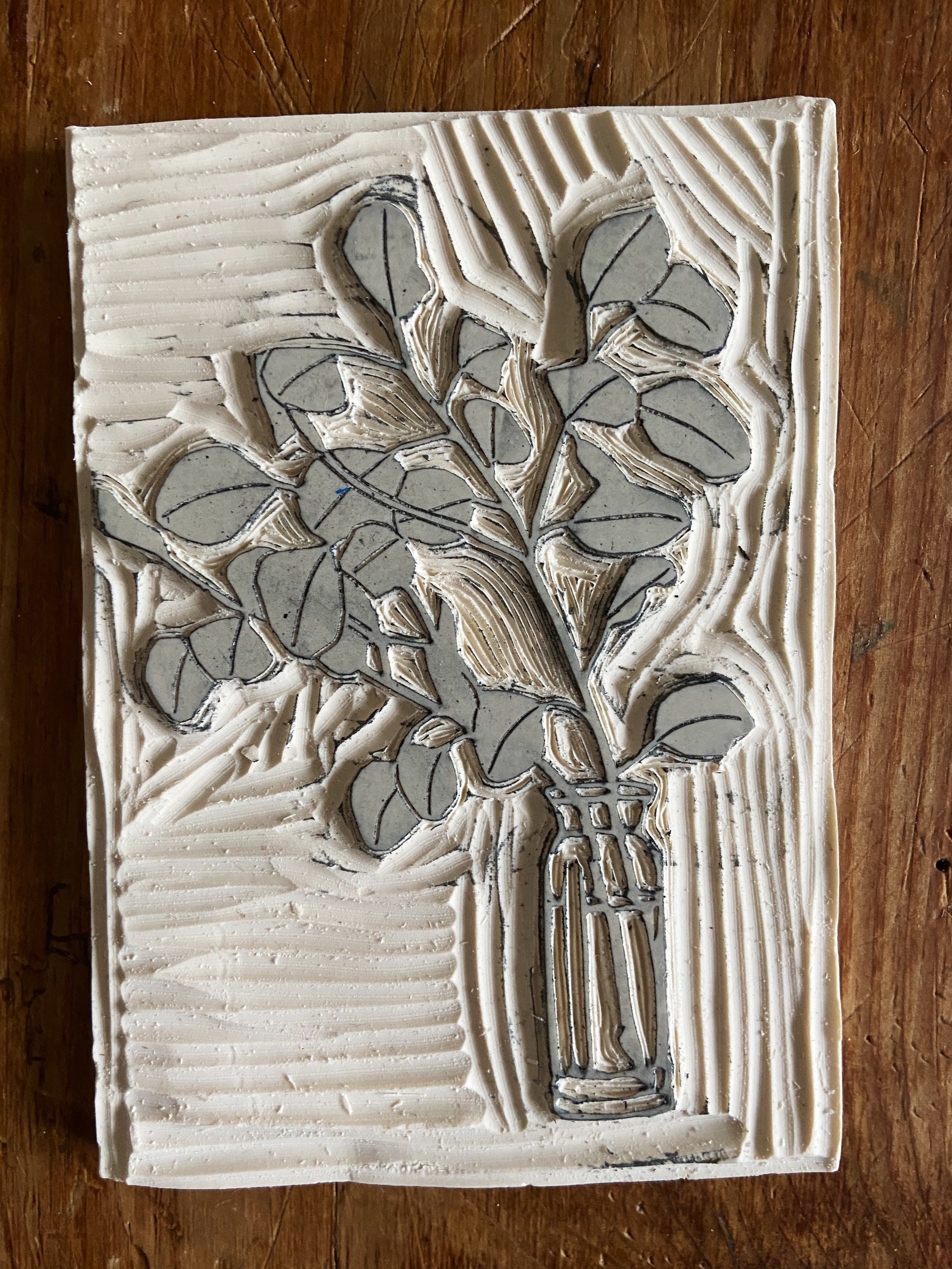 Eucalyptus Original Art Block Print Hand Carved Hand Etsy