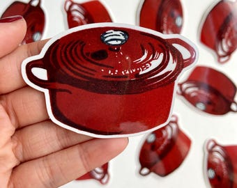 Le Creuset Sticker. Dutch Oven. Based on Original Block Print. Sticker Art (3&quot;)