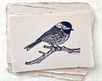 Chickadee | Original Art | Block Print | Hand Carved | Hand Printed