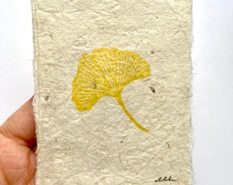 Mini Ginkgo Leaf | Hand Carved | Hand Printed | Original Art | Block Print | Unframed