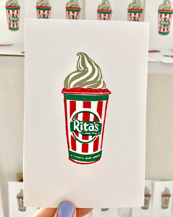Rita's Ice Block Print. Food Wall Art. Kitchen Decor. Original