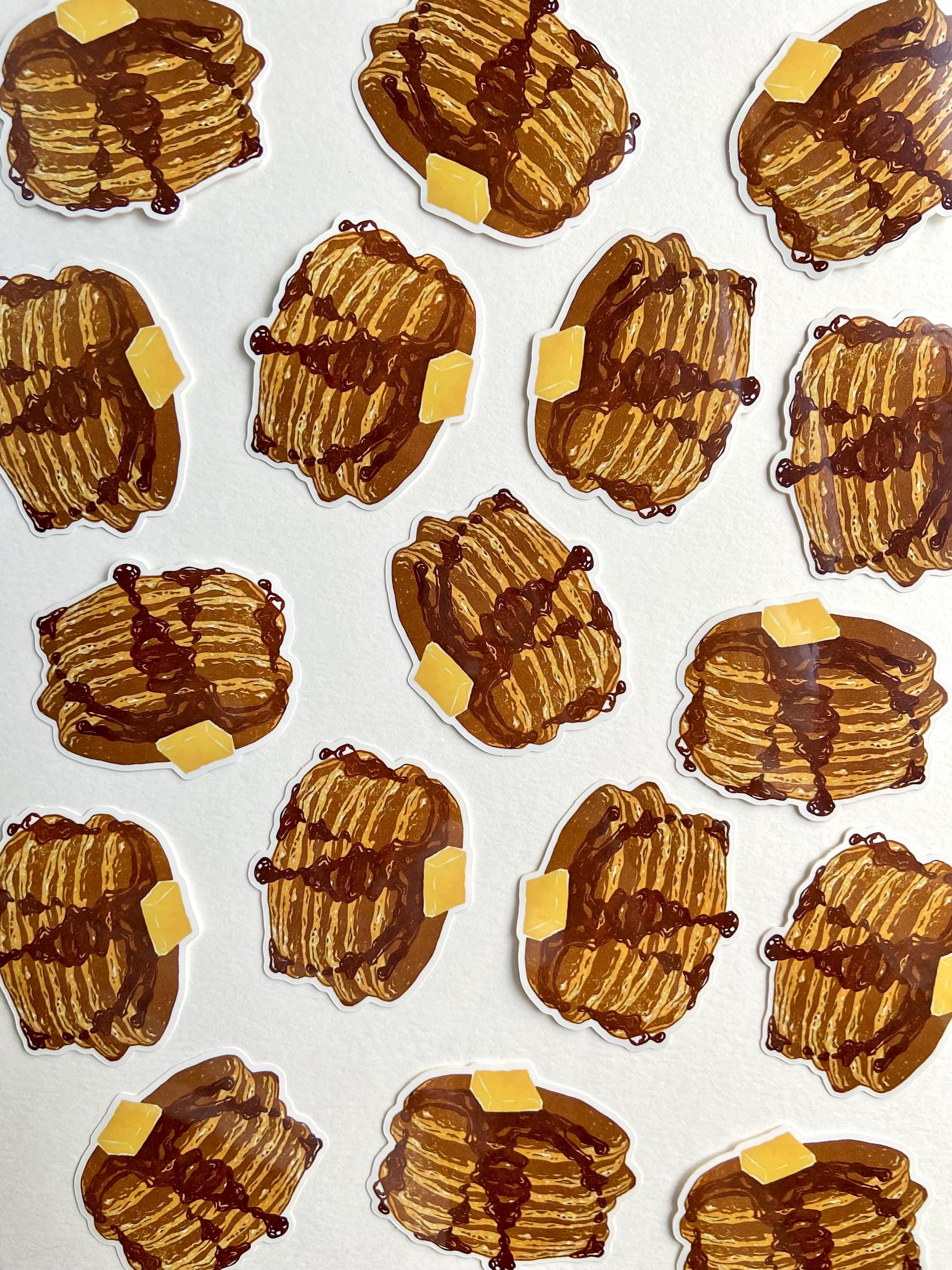 Pancakes Vinyl Sticker. Based on Original Block Print. Sticker Art (3 ...