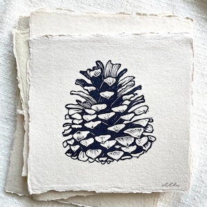 Pinecone | Original Art | Block Print | Hand Carved | Hand Printed | Unframed