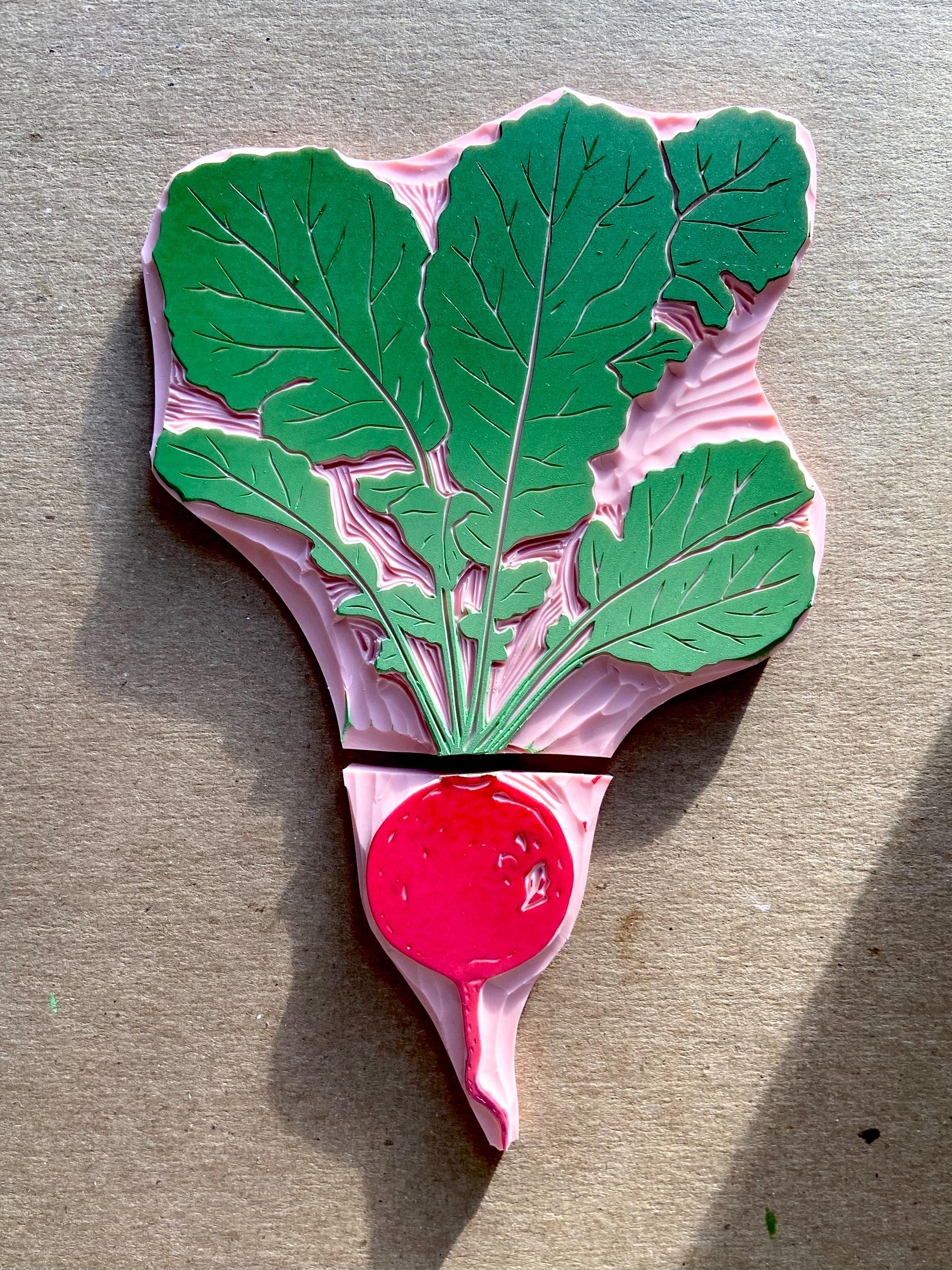 Radish Sticker. Based on Original Block Print. Sticker Art (3
