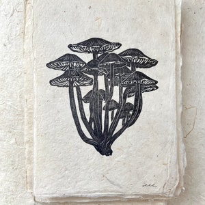 Mushrooms | Original Art | Block Print | Hand Carved | Hand Printed | Unframed