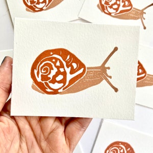 Snail | Original Art | Block Print | Hand Carved | Hand Printed