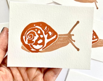 Snail | Original Art | Block Print | Hand Carved | Hand Printed