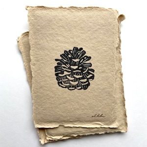 Mini Pinecone | Original Art | Block Print | Hand Carved | Hand Printed