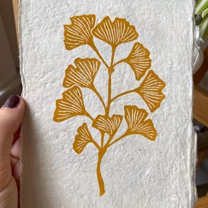 Ginkgo Leaf | Hand Carved | Hand Printed | Original Art | Block Print | Unframed