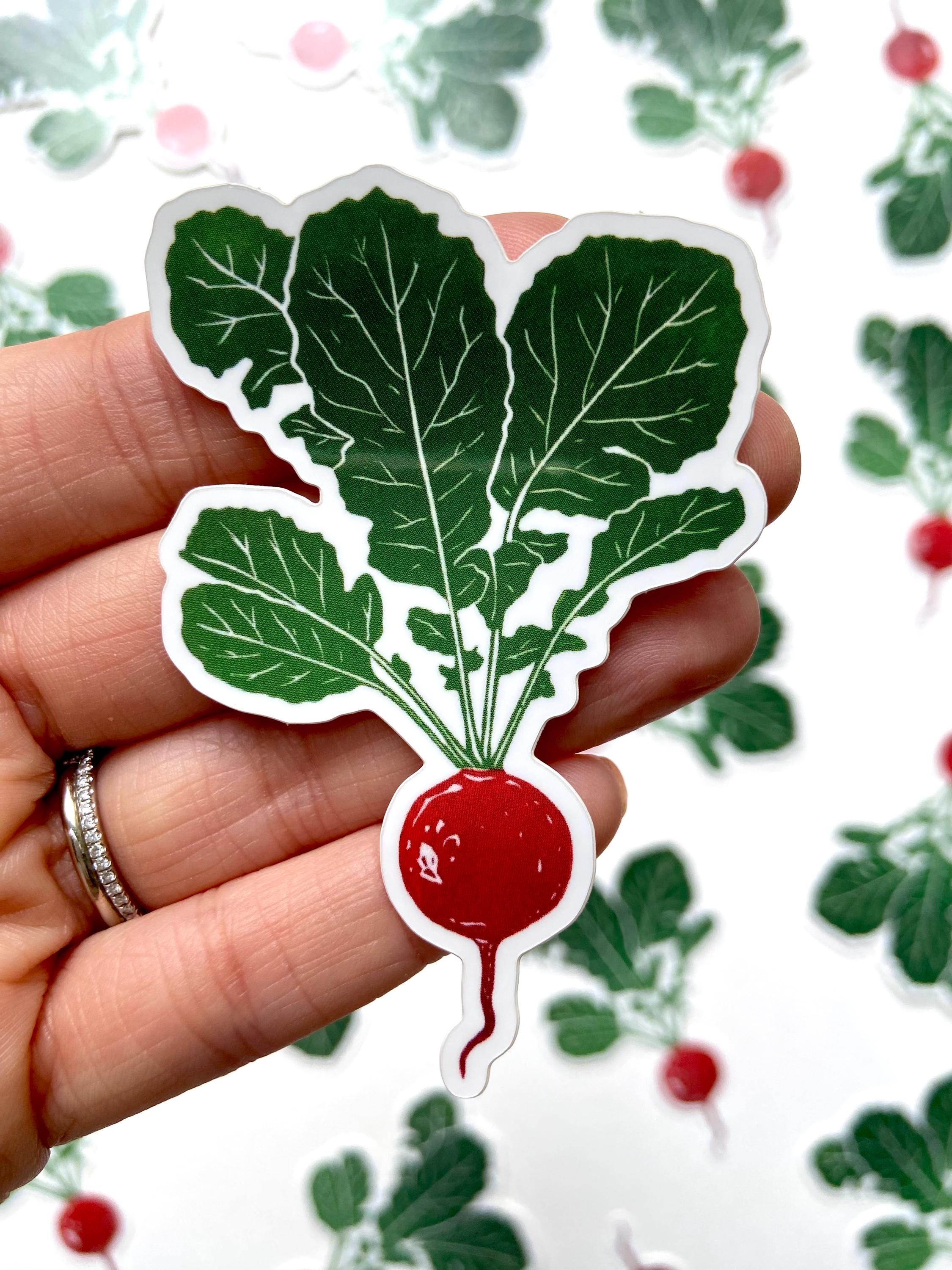 Radish Sticker. Based on Original Block Print. Sticker Art (3