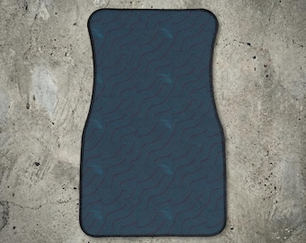 Martini Racing-inspired Pinstripe Pattern Car Front Floor Mat for Porsche Enthusiasts