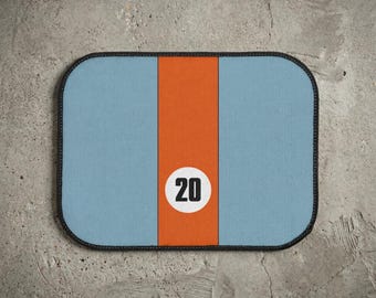 Gulf Racing-inspired Car Rear Floor Mat for Porsche/GT40 Steve McQueen Enthusiasts