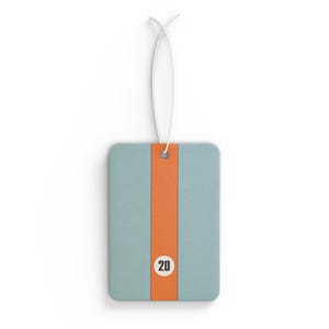 Steve McQueen Gulf Racing-inspired Scented Car Air Freshener for BMW Fans -- Pine, New Car, and Black Ice scent image 2