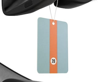 Steve McQueen Gulf Racing-inspired Scented Car Air Freshener for BMW Fans -- Pine, New Car, and Black Ice scent