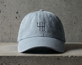 Cappellino da baseball in denim azzurro chiaro Porsche 911 "993 Shifter"