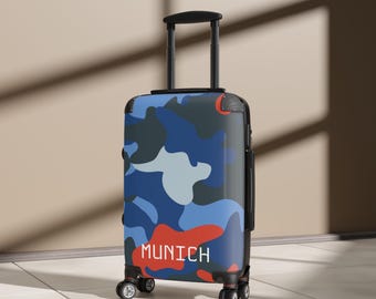 Munich Camouflage Livery-print Wheeled Roller Suitcase for BMW M Enthusiasts (Small, Medium, Large)