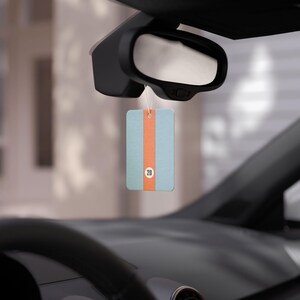 Steve McQueen Gulf Racing-inspired Scented Car Air Freshener for BMW Fans -- Pine, New Car, and Black Ice scent image 3