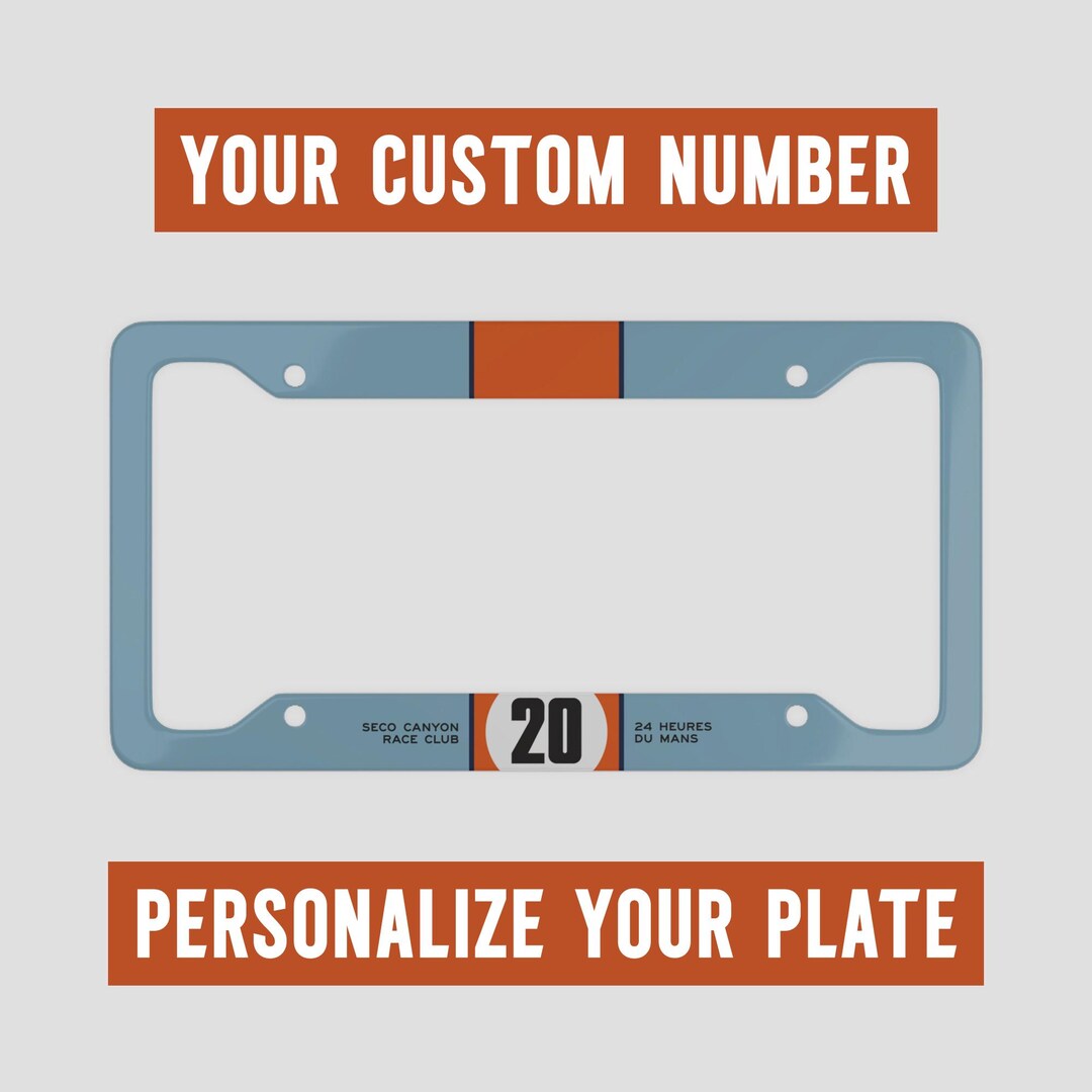 GULF RACING custom Racing Number Classic License Plate Frame Mk1 ...