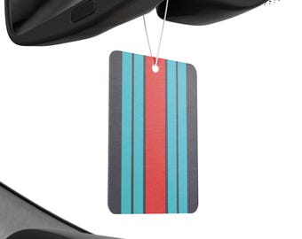 Martini Racing-inspired Scented Car Air Freshener for Porsche/Le Mans Fans -- Pine, New Car, and Black Ice scent