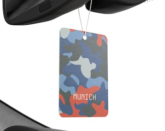Munich Camouflage Scented Car Air Freshener for BMW Fans -- Pine, New Car, and Black Ice scent