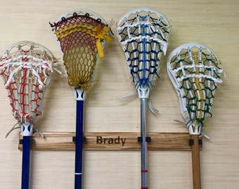 Engraved Lacrosse Stick Holder:  4 Sticks